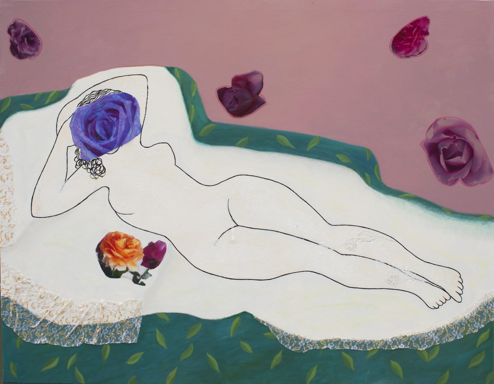 La maja desnuda ante el espejo de su jardín